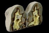 Tall, Crystal Filled Septarian Geode Bookends - Utah #149947-3